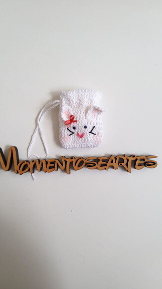 Sacolinha de croche lembrancinha porta bombons