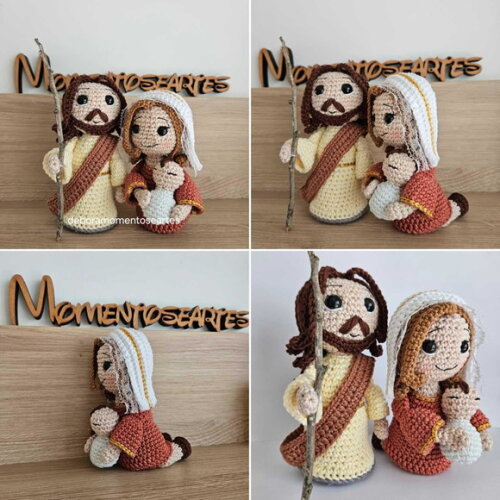Sagrada Família Amigurumi -presépio Natal