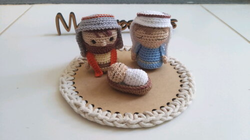 Sagrada Família Amigurumi -presépio Natal