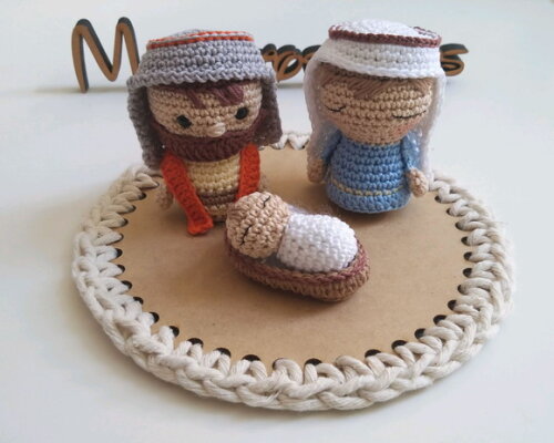 Sagrada Família Amigurumi -presépio Natal