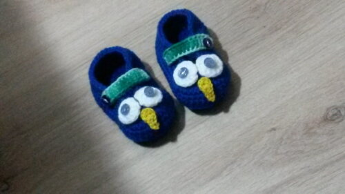Sapatinho de Crochê para bebês mocassim corujinha