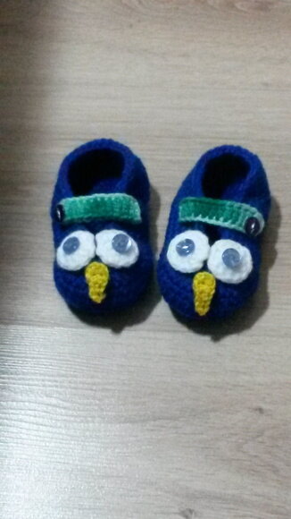 Sapatinho de Crochê para bebês mocassim corujinha