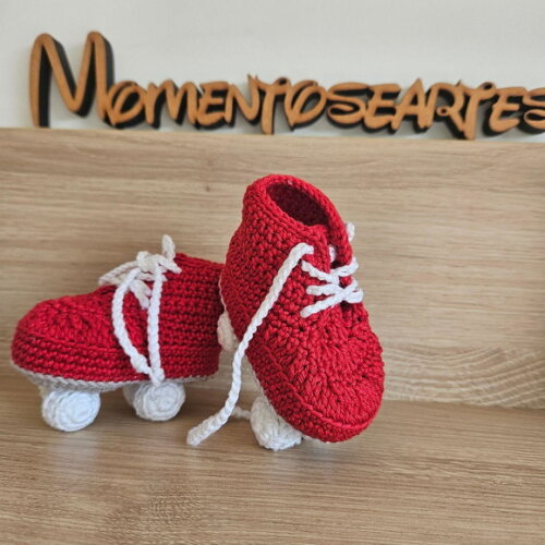 Sapatinho de Crochê para Bebês Patins