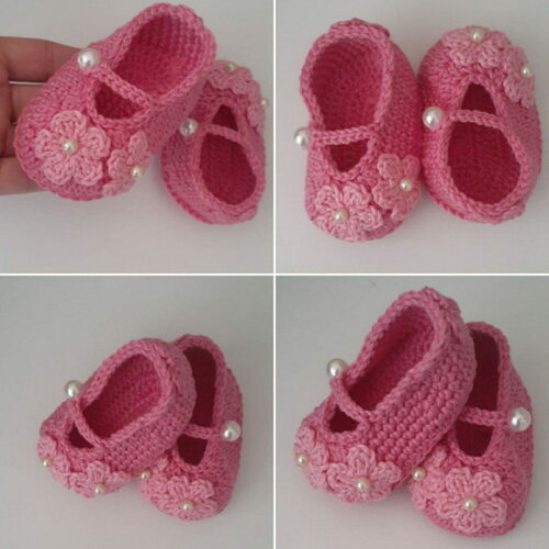 Sapatinho De Crochê Para Bebês Princesa