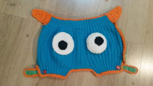 Short tapa fraldas de croche monstro