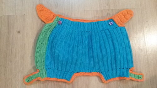 Short tapa fraldas de croche monstro