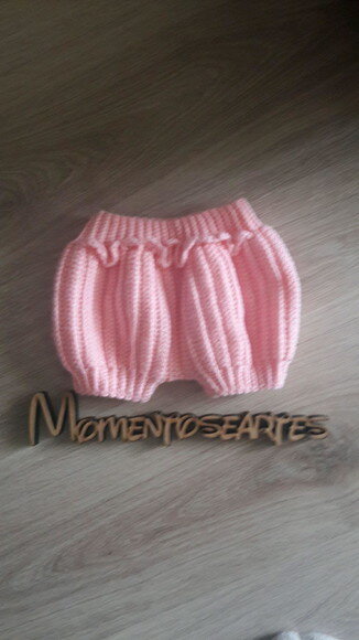 Short tapa fraldas de croche rosa