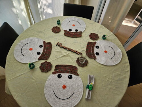 Souplast de Crochê Natalino Boneco de Neve