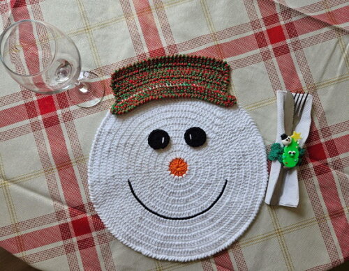 Souplast de Crochê Natalino Boneco de Neve