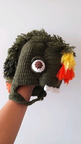 Touca de Croche Dino T-rex Dino Dan