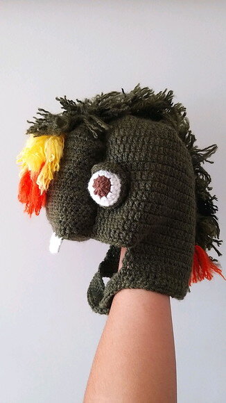 Touca De Croche Dino T-rex Dino Dana