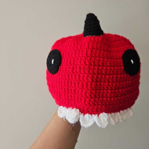 Touca de Croche Dinossauro Minecraf
