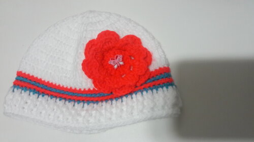 Touca de Croche menina flor