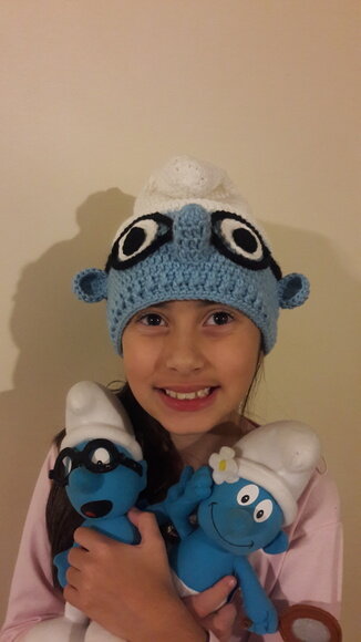 Touca de Croche smurfs genio