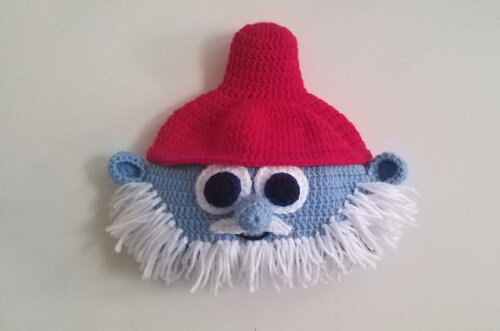 Touca de Croche smurfs papai