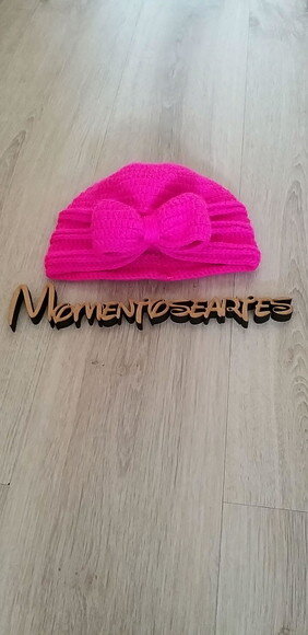 Touca de Croche Turbante Laço Pink
