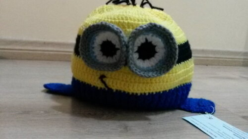Touca e cachecol de Croche Minions