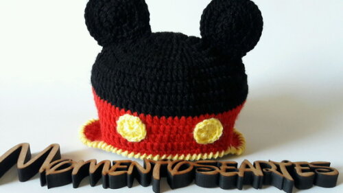 Touca e luvinhas de Croche Mickey