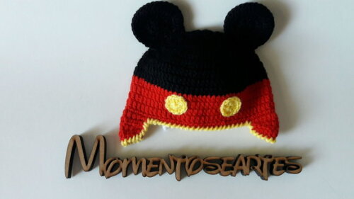 Touca e luvinhas de Croche Mickey