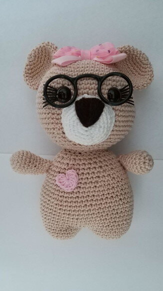 Ursinha Amigurumi De Óculos