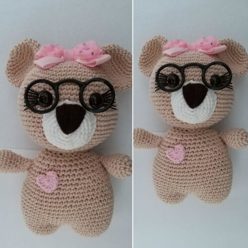 Ursinha Amigurumi De Óculos