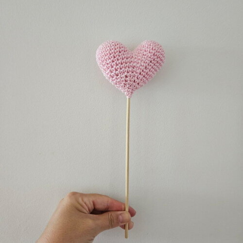Vareta Coração Amigurumi