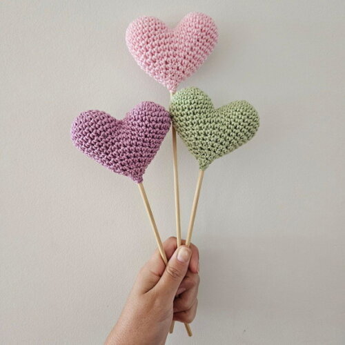 Vareta Coração Amigurumi