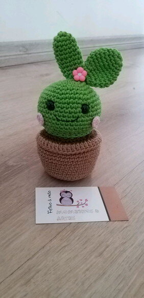 Vaso de Cacto Amigurumi Crochê