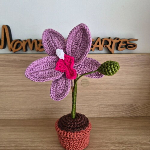 Vasinho de Orquídea de Crochê