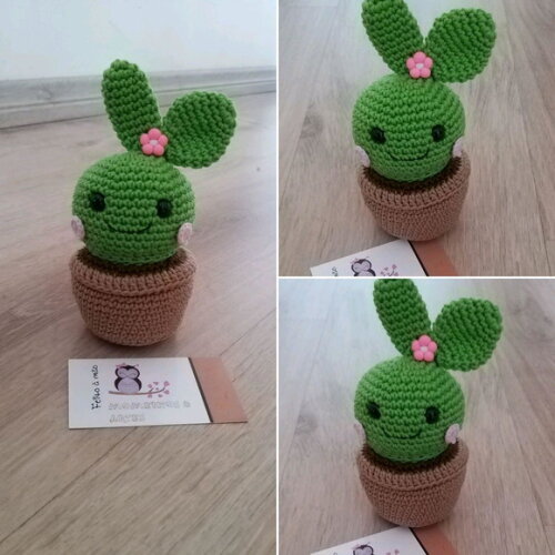 Vaso de Cacto Amigurumi Crochê