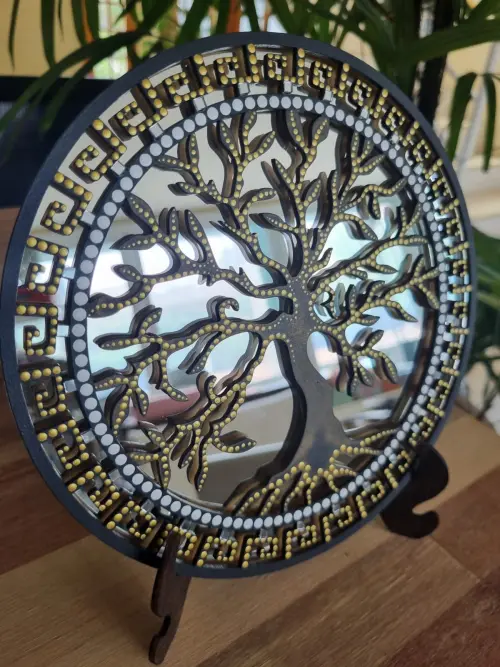 Mandala 3d arvore da Prosperidade com Espelho - 20cm