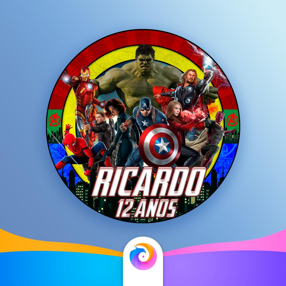 Vingadores 1 - Rótulo Redondo