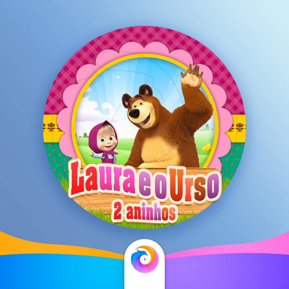 Masha e o Urso - Rótulo Redondo