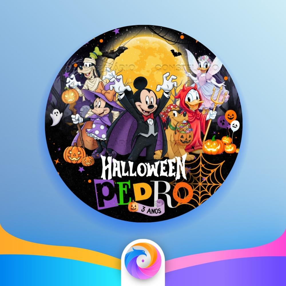 Halloween Disney - Rótulo Redondo