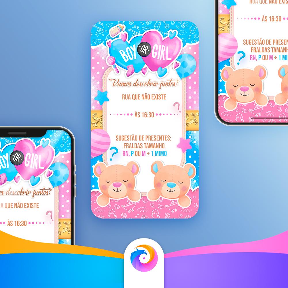 Chá de Revelação - Convite Mobile
