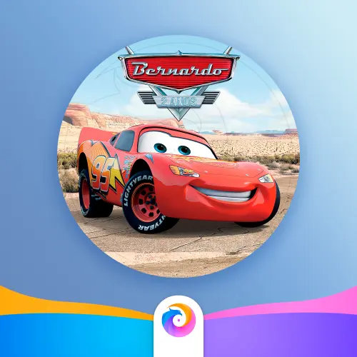 Relâmpago Mcqueen - Rótulo Redondo