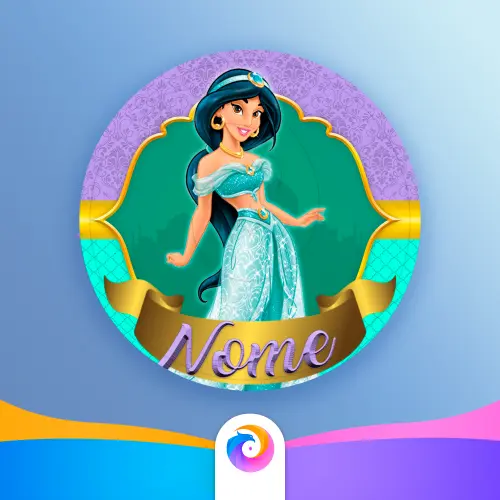 Princesa Jasmine - Rótulo Redondo
