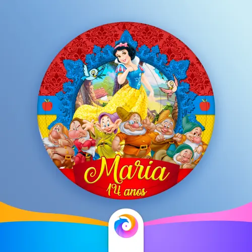 Branca De Neve - Rótulo Redondo