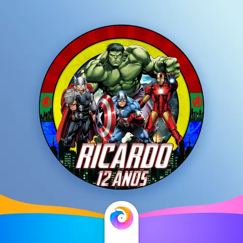 Vingadores 2 - Rótulo Redondo