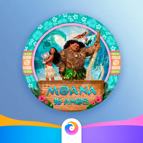 Moana - Rótulo Redondo