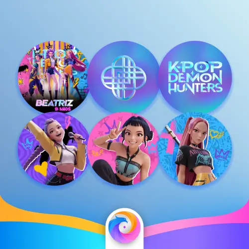 KPOP Demon Hunters - Kit 6 Rótulos