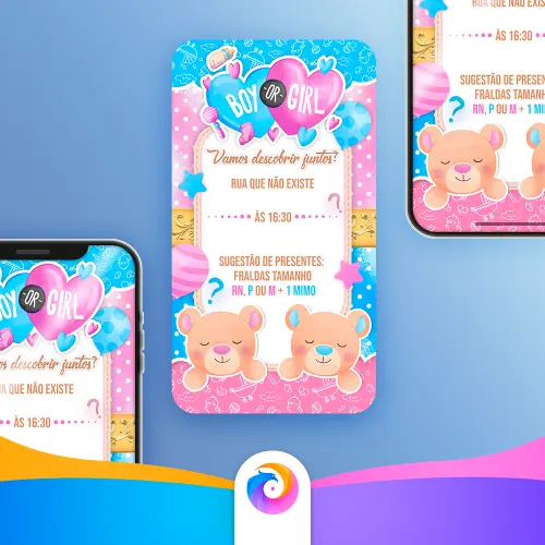 Chá de Revelação - Convite Mobile