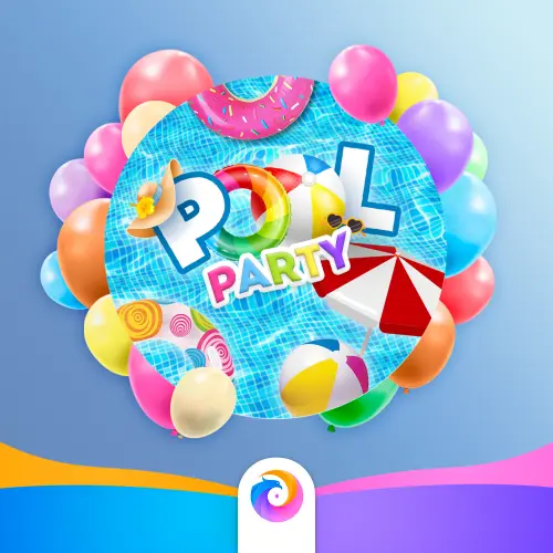 Pool Party - Painel Redondo