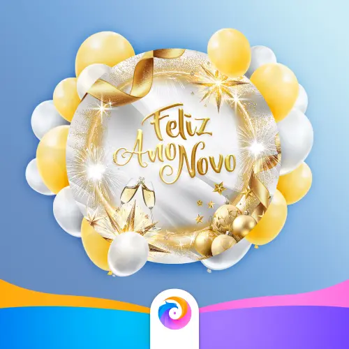 Feliz Ano Novo - Painel Redondo