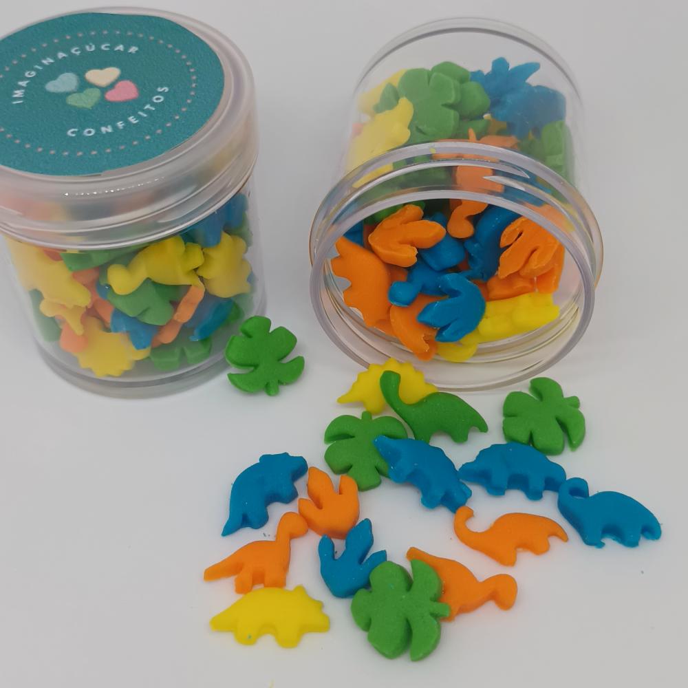 Mini Confeitos Dinossauros para decorar brigadeiros, cake donuts