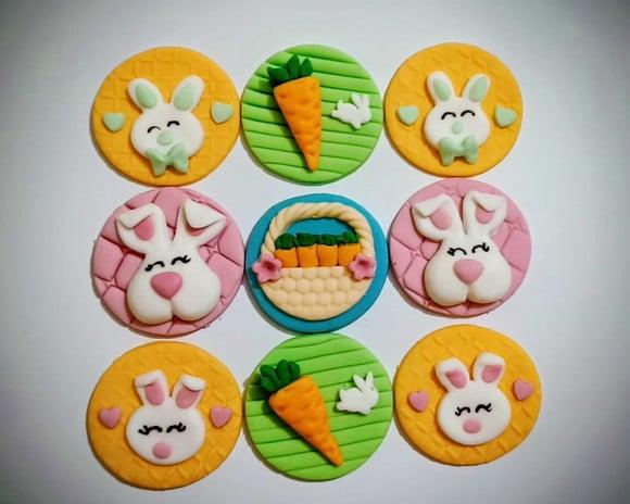10 Apliques de Açúcar 4cm Páscoa para Pão de Mel
