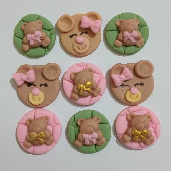 20 Apliques 3cm Ursinhas para Decorar Doces