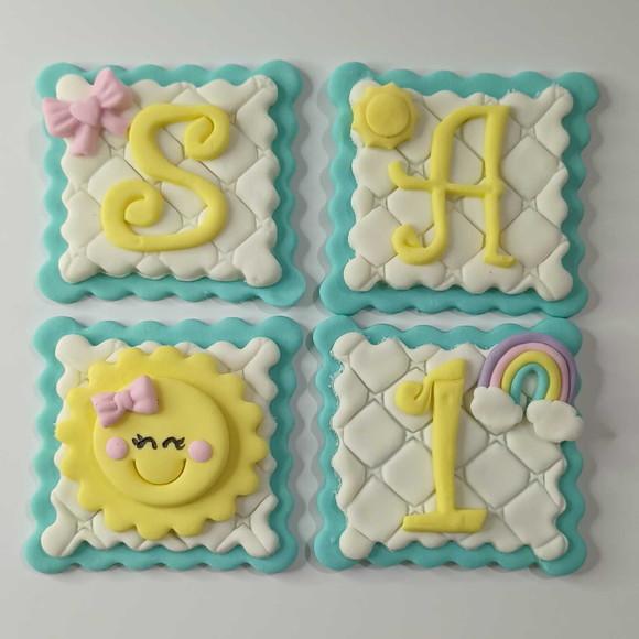 10 Apliques 6x6cm Raio de Sol para Decorar Doces