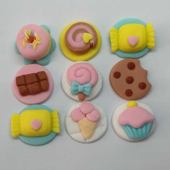 20 Apliques 3cm Doceria Confeitaria para Decorar Doces