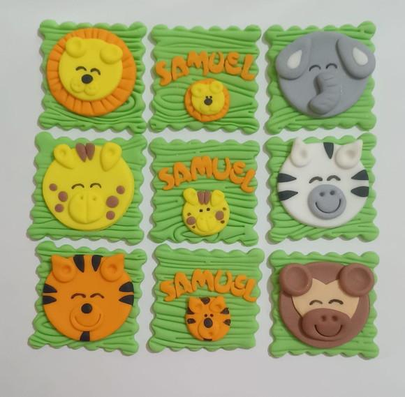 10 Apliques 5x5cm Safari para Decorar Doces